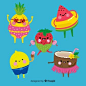 This contains an image of: Colección comida adorable dibujada a mano | Vector Premium