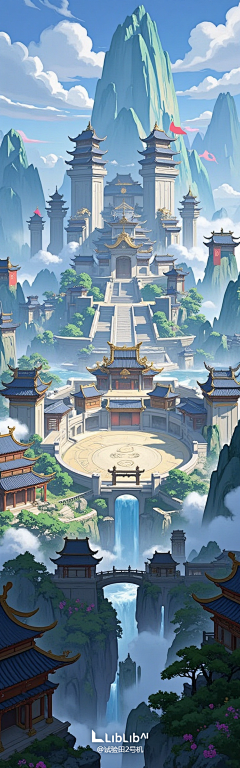 U豆U采集到国风 游戏宣传背景图