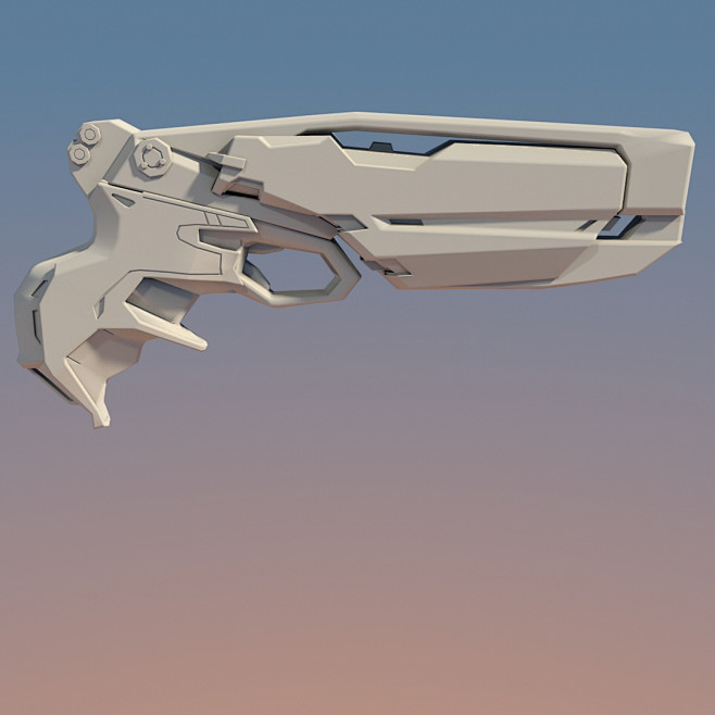 科幻枪手枪3D模型 - TurboSqu...