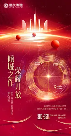 地产售楼处开放宣传海报-源文件分享-ywjfx.cn