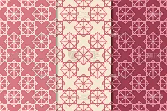 几何套樱桃红无缝图案的设计