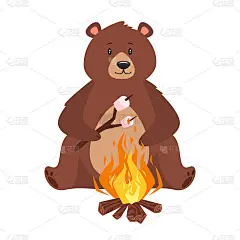 卡通棕色灰熊