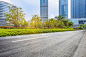 empty road front of modern buildings