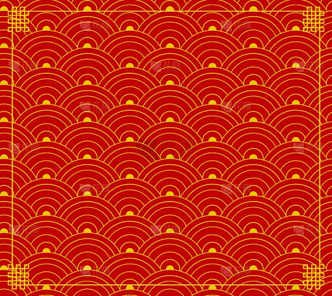 Vector Chinese Ornament, Wave Shapes, Circles Back图片_其他图片图片素材-花瓣网