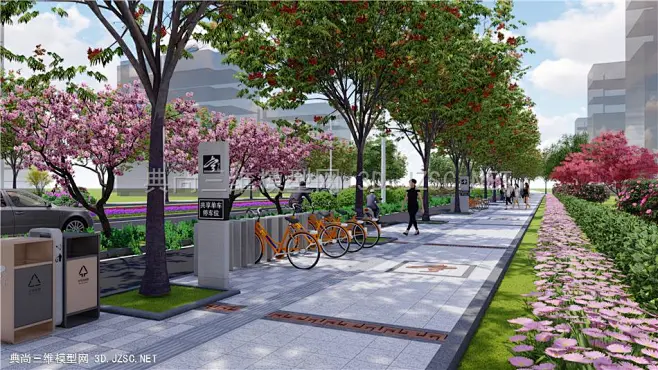人行道、道路景观-花瓣网