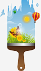 矢量创意油漆刷_新图网 https://ixintu.com 油漆刷 刷子 热气球 小鸟 太阳 花卉 向日葵