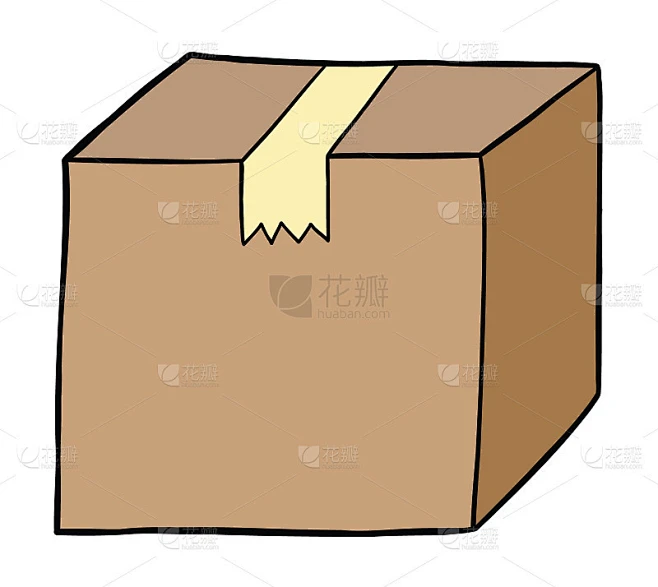卡通封闭包裹，矢量插图素材-花瓣网