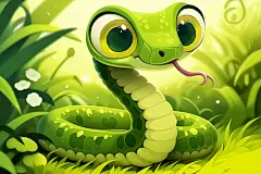 可爱小动物蛇年蛇可爱小青蛇插画