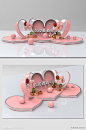 粉色520表白情人节美陈设计效果图素材