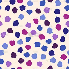 蓝色和紫色的圆点抽象无缝图案的光背景。向量设计纺织品，背景，衣服，包装纸，织物和壁纸。时尚插画无缝图