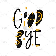 Good Bye hand drawn vector lettering phrase. Moder