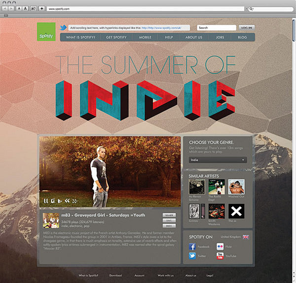 Spotify的网站皮肤设计Behanc...