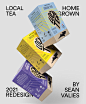 branding  design dutch local LocalTea logo Packaging packaging design redesign tea