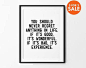 Motivational Print, Wall Art, Quote Poster, Minimalist, Black and White, Home Decor, You Should Never Regret