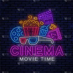 明亮,霓虹灯,夜晚,概念,相机,电视机,小吃,行动,设计