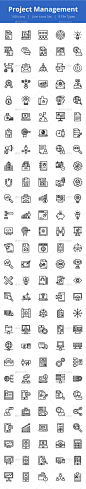 125+ Project Management Line Icons - Icons