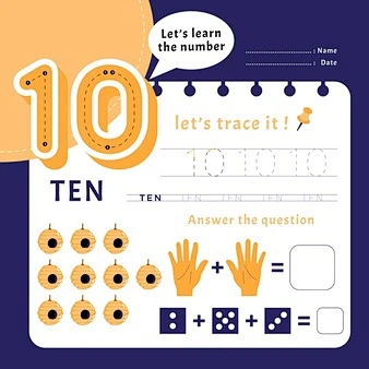 Number 10 worksheet template-花瓣网