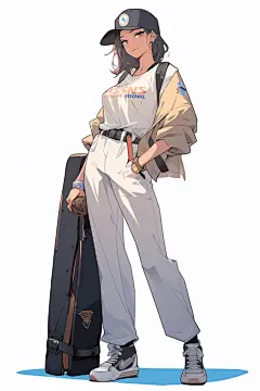 二次元人物帅气冷酷女生图片插画