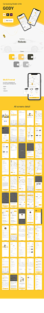 50张精美的在线约车app界面UI设计素材