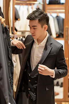 AI数字艺术西装定制西服店摄影图-众图网