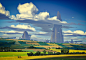 Countryside 2.0 / iPadpro and Procreate, Raphael Lacoste : I started by painting clouds in procreate and the final piece ended with a futuristic background  enjoy it !