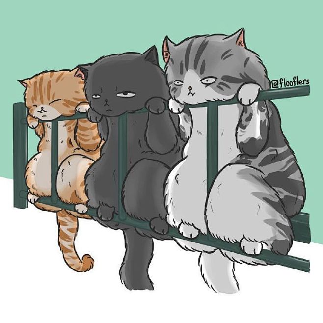 治愈猫咪插画#微盘点##搞笑# ​​​​