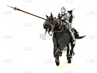 侍从,充电器,动物冲锋,中世纪时代,长矛,盔甲服,马,勇士,水平画幅