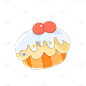 可爱清新蛋糕插画元素贴纸