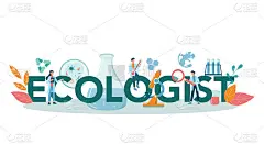 Ecologist typographic header concept. Scientist ta