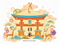 日本招财猫旅行文化旅游美食特色景点地图建筑海报AI矢量分层素材-淘宝网