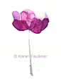 Art, Print, Giclee Print of Watercolor Painting: Purple Petals