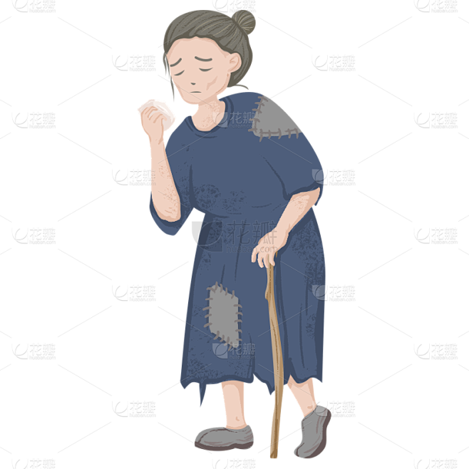 卡通画-贫困人物元素