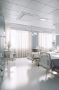 AI数字艺术简洁多人病房医院场景摄影图片-众图网