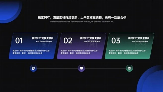 并列关系3项PPT图文页