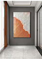 现代轻奢客厅大尺寸抽象装饰画橙色沙发背景墙挂画走廊玄关壁画-tmall.com天猫
