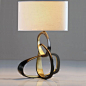 新中式纯铜金色铁艺创意三圆环艺术台灯现代样板房客厅装饰台灯-淘宝网
