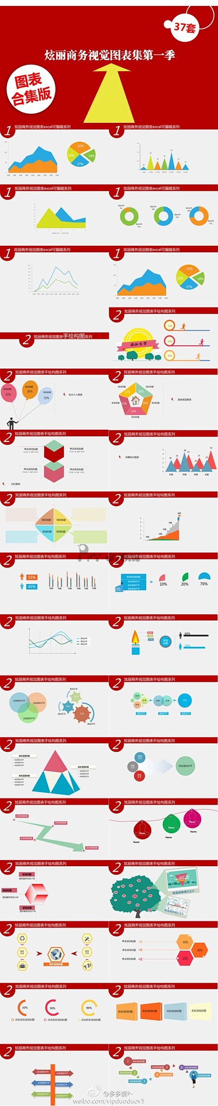 【最新PPT图表】炫彩图表37套，有色彩...