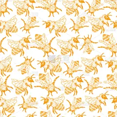 蜜蜂,草图,四方连续纹样,华丽的,纺织品,环境,野生动物,大黄蜂,壁纸,蜂蜜