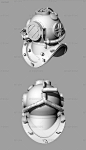 机甲械朋克风潜水头盔帽子犀牛模型3D模型obj模型