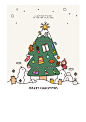 796-可爱圣诞节贺卡装饰冬日新年主题AI矢量插画海报素材-淘宝网