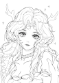 少女头像线稿练习5/100 精灵精灵‍♀️