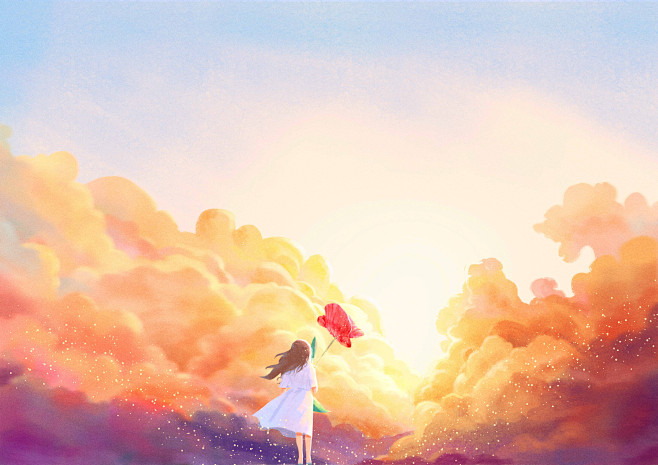神秘的信——彩云之国_凌晨雪__插画师作...