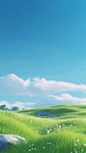 landscape 3d background animated, grass, landscape-focused, sky-blue, hazy, landscape inspirations