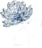 水晶玻璃3D贴纸蓝色花