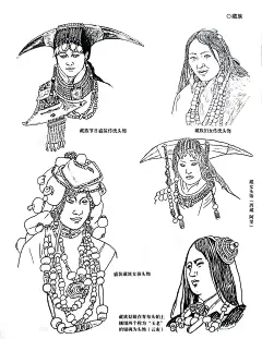 超全❗❗❗藏族服饰白描图（一） - 小红书