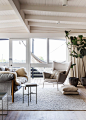 Neutral colors and various textures in living room