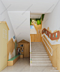 现代幼儿园楼梯间3D模型下载【ID:1118690920】_知末3d模型网