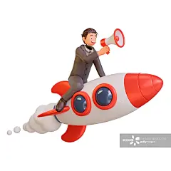 印度尼西亚独立日概念与3D渲染的男性卡通人物与扬声器图片素材