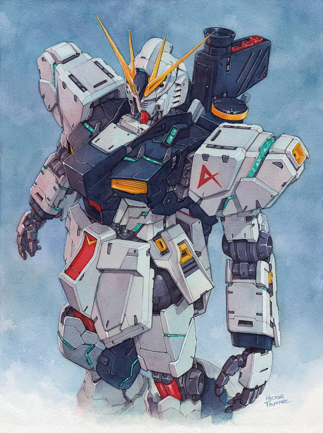 Nu Gundam watercolor