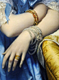 欧洲古典油画里女性华美的首饰。